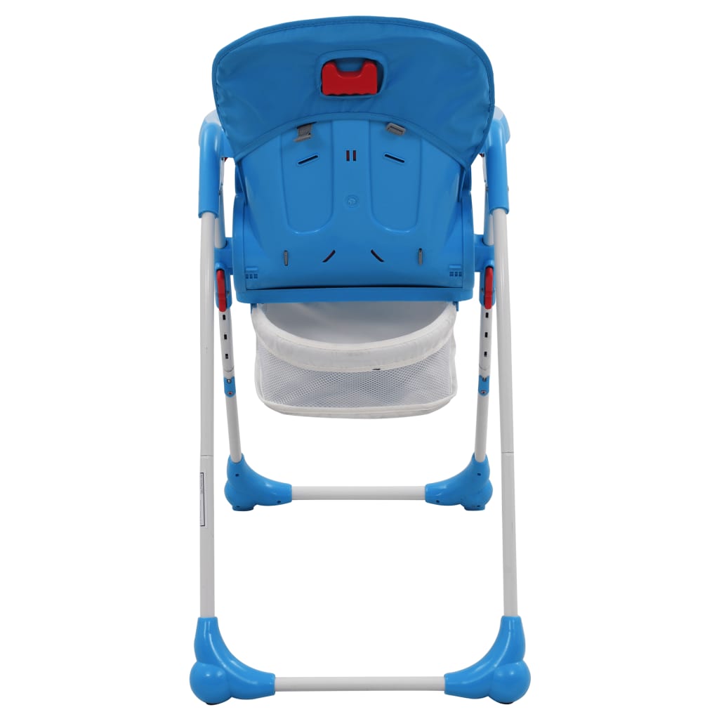 vidaXL Kinderstoel hoog blauw en grijs