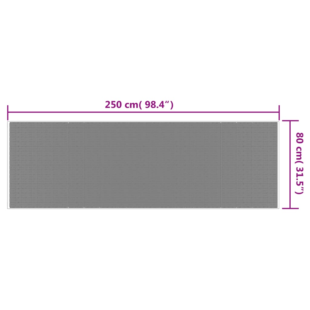 vidaXL Buitenkleed omkeerbaar 80x250 cm grijs en wit
