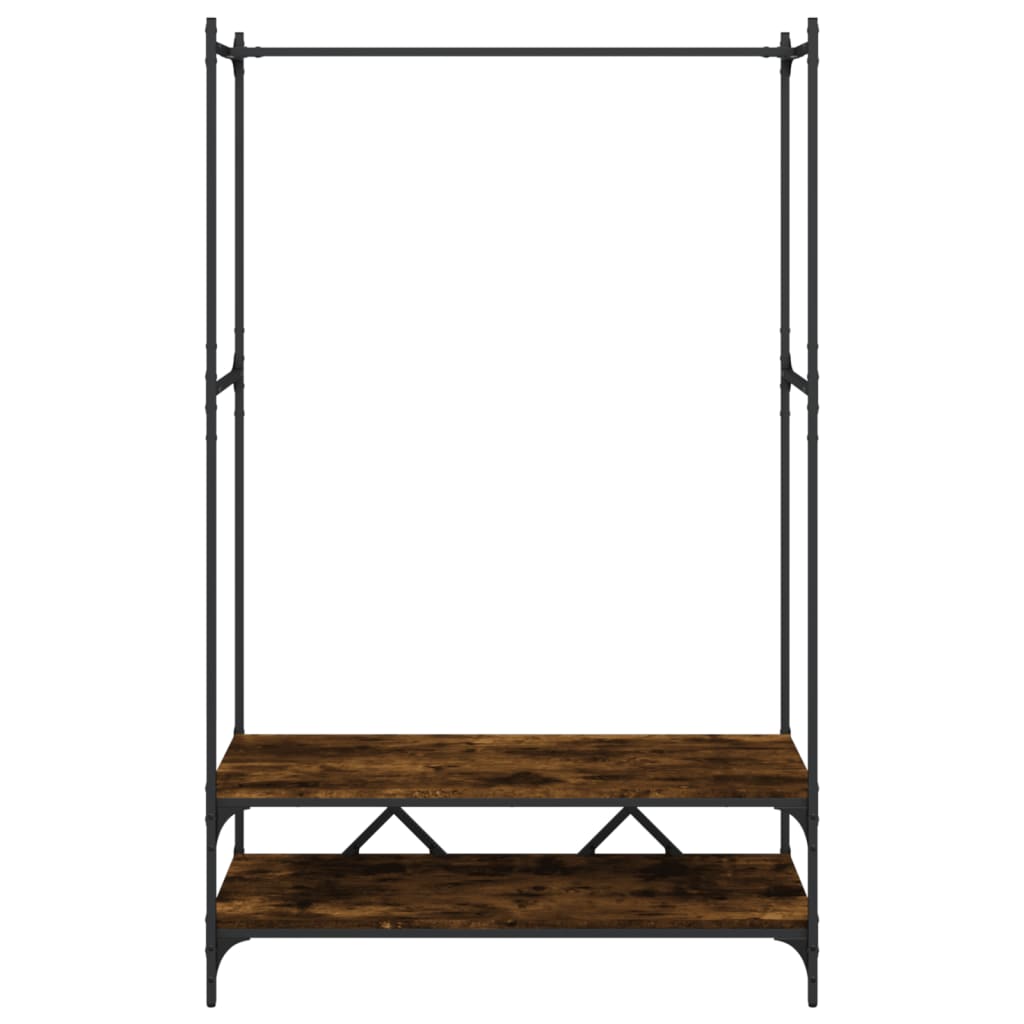 vidaXL Wandtafel met schappen 75x30x80 cm gerookt eikenkleurig, bijzettafel, hoge tafel, woonkamertafel, console tafel, tafeltje, gangkastje