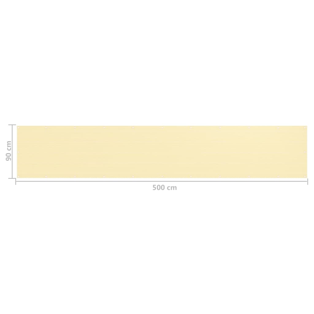 vidaXL Balkonscherm 90x500 cm HDPE beige
