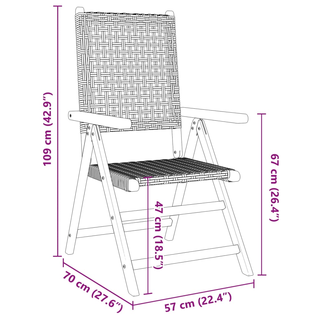 vidaXL Tuinstoelen 2 st massief acaciahout en poly rattan beige