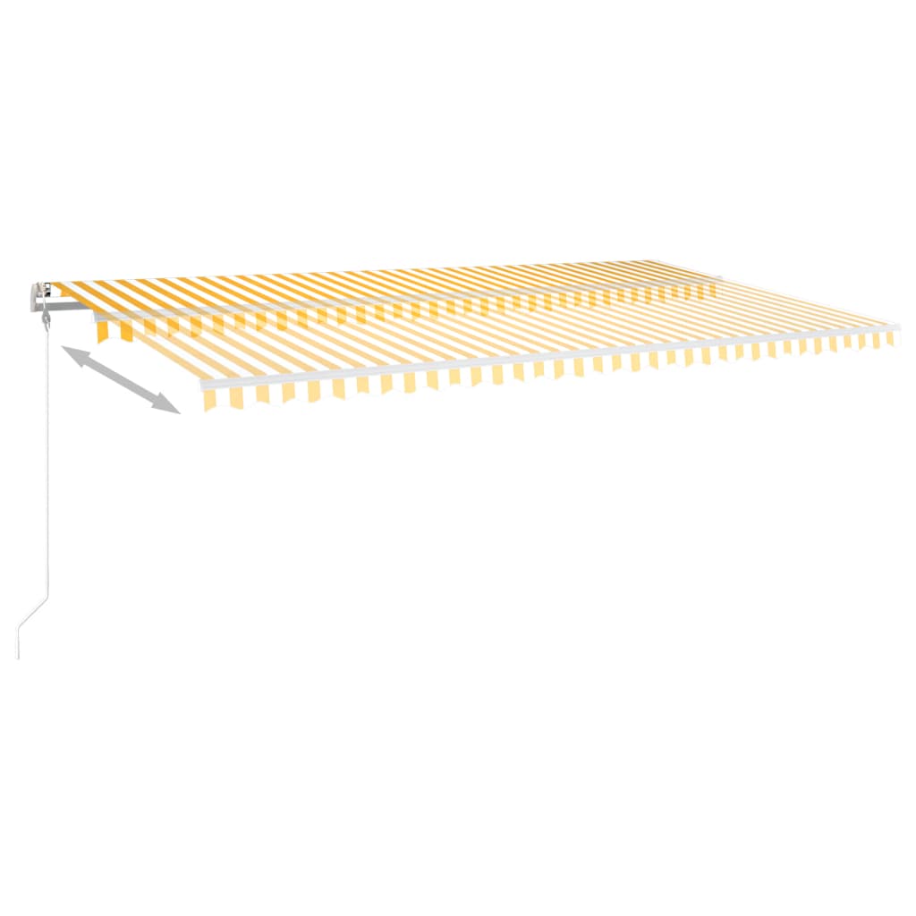 vidaXL Luifel handmatig uittrekbaar met LED 6x3,5 m geel en wit