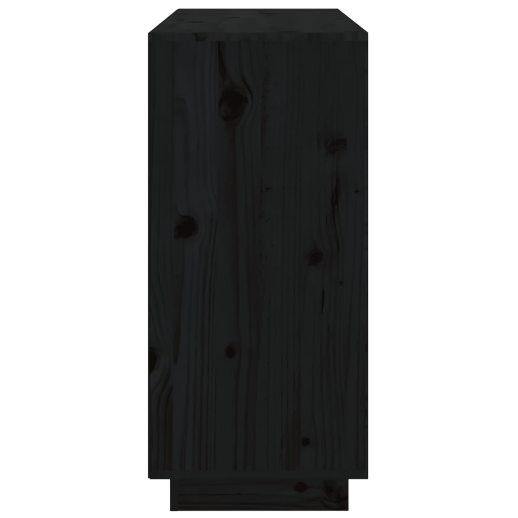 vidaXL Dressoir 111x34x75 cm massief grenenhout zwart