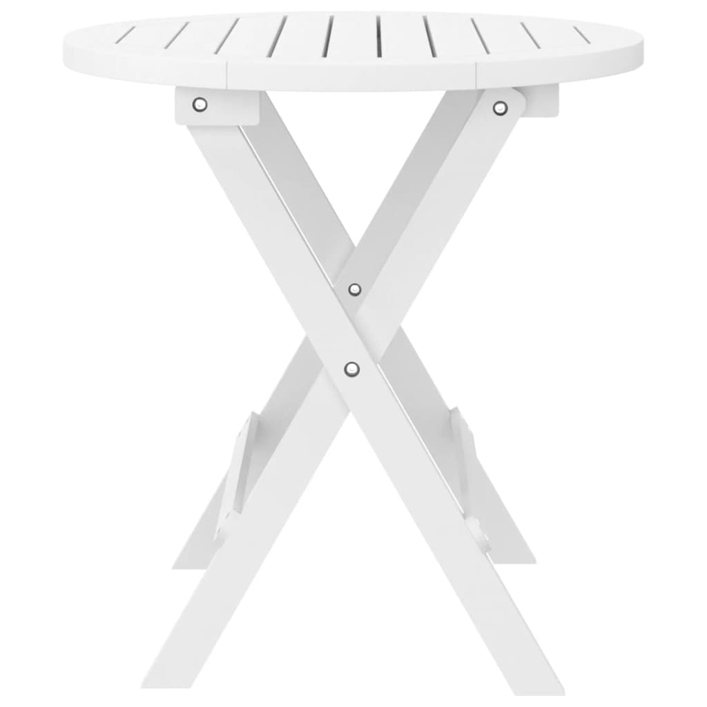 vidaXL Tuintafel inklapbaar Ø 46 cm massief acaciahout wit