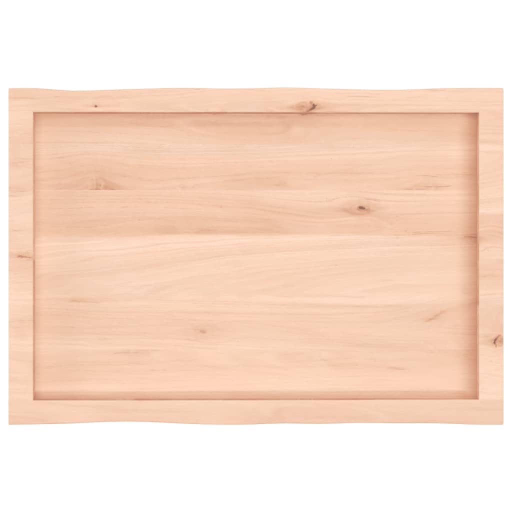 vidaXL Tafelblad natuurlijke rand 80x50x(2-4) cm massief eikenhout