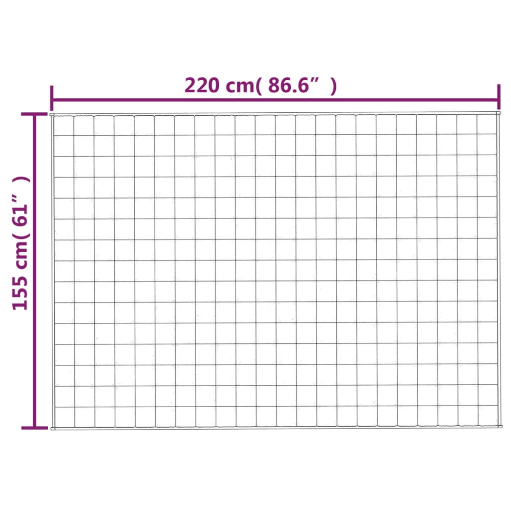 vidaXL Verzwaringsdeken 155x220 cm 11 kg stof grijs