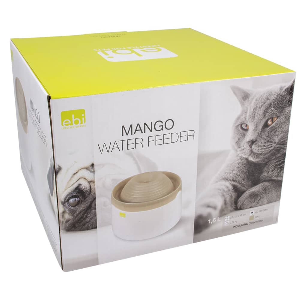 Ebi Waterbak voor huisdieren Mango 1,5 L mokkakleurig