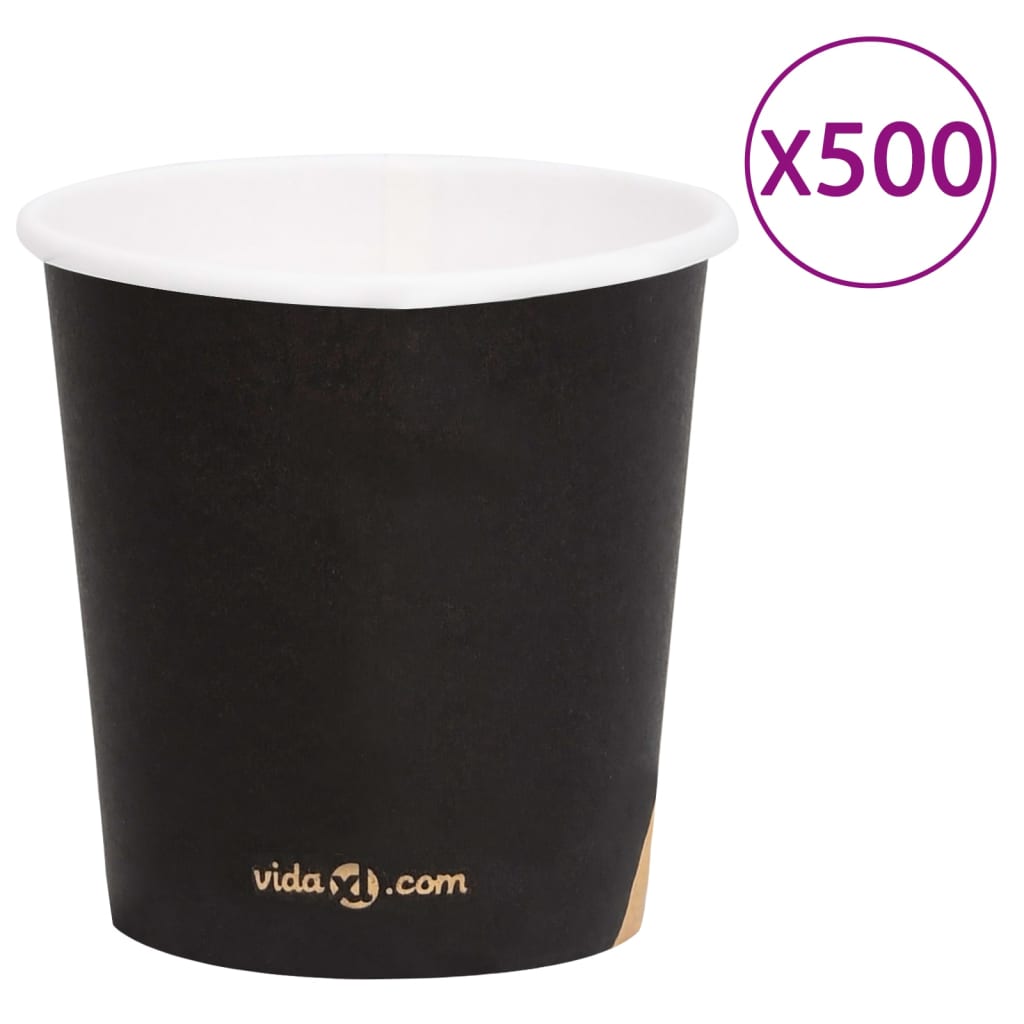 vidaXL 500 st Koffiebekers 120 ml papier zwart