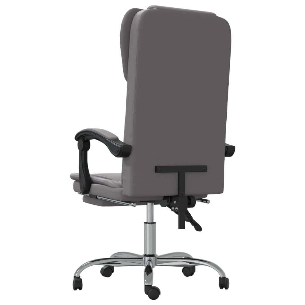 vidaXL Kantoorstoel verstelbaar kunstleer grijs