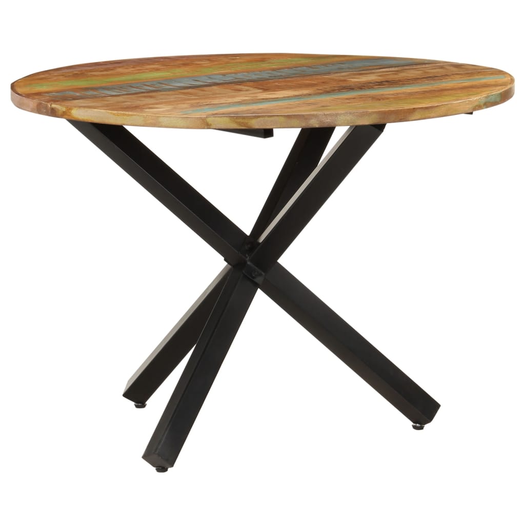 vidaXL Eettafel rond 100x100x75 cm massief gerecycled hout