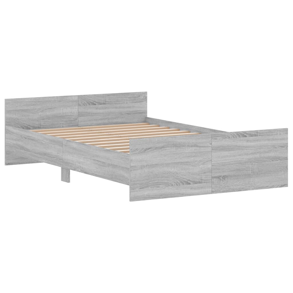 vidaXL Bedframe met hoofd- en voeteneinde grijs sonoma 120x200 cm