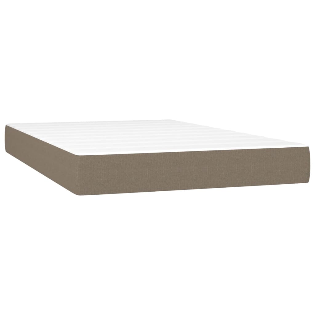 vidaXL Boxspring met matras stof taupe 120x200 cm