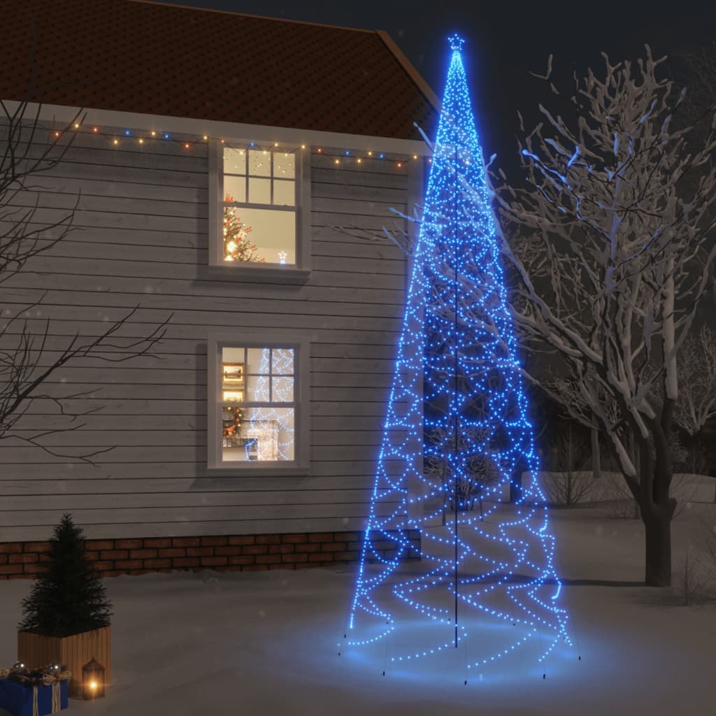 vidaXL Kerstboom met grondpin 3000 LED's blauw 800 cm