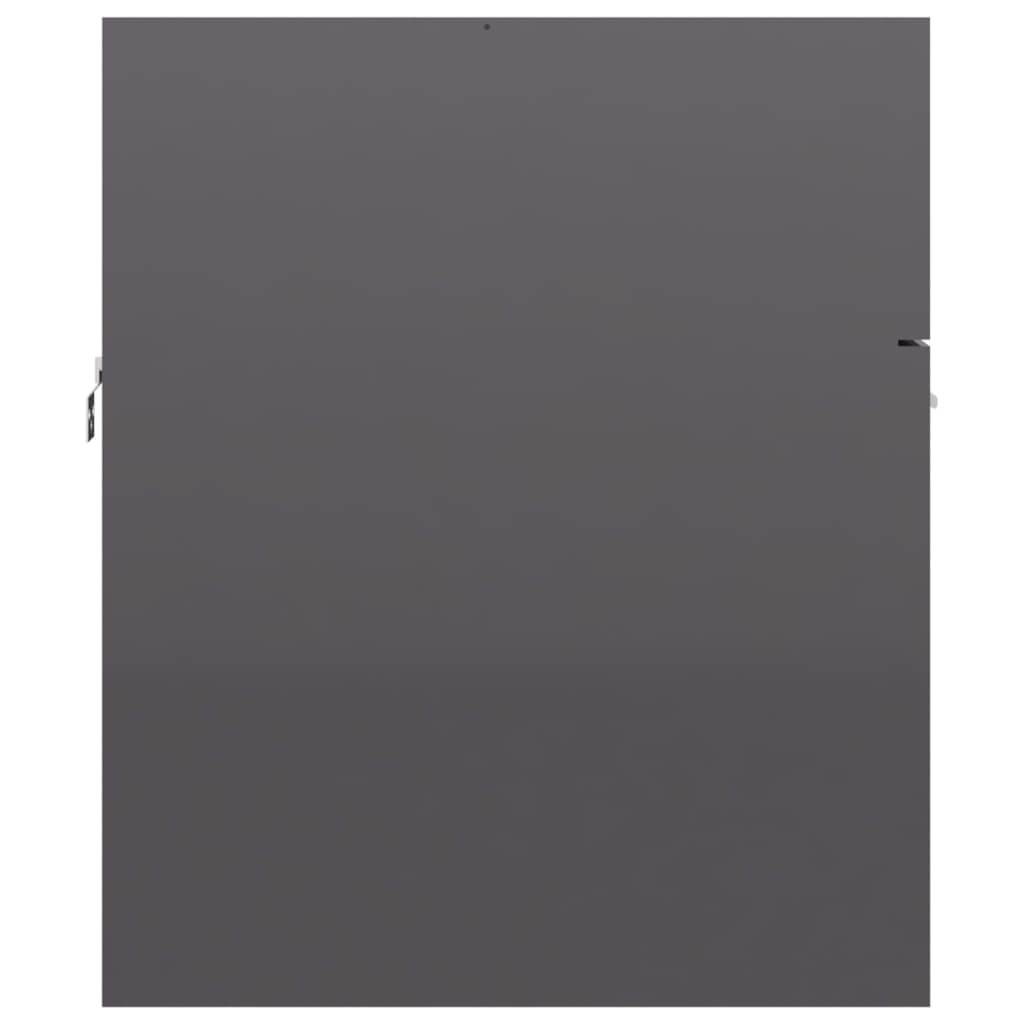 vidaXL Wastafelkast 80x38,5x46 cm spaanplaat hoogglans grijs