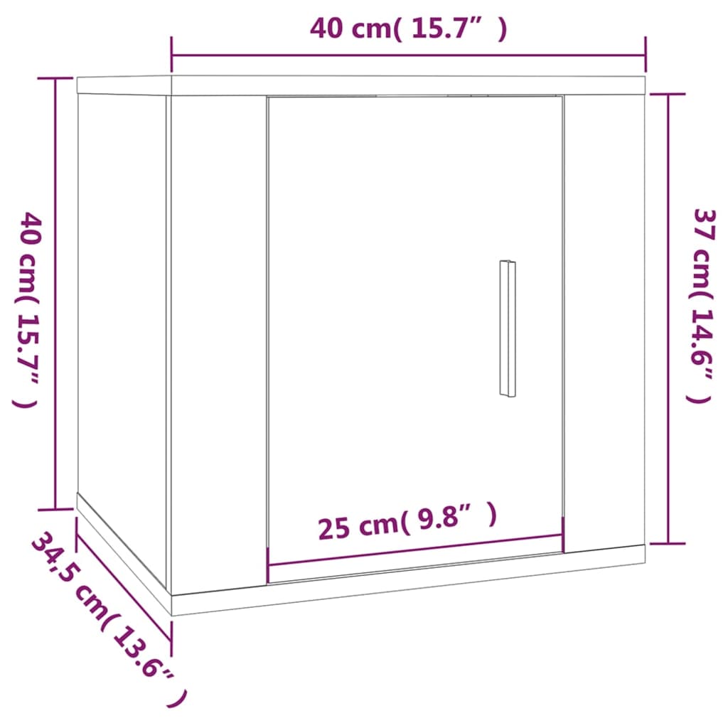 vidaXL Tv-wandmeubel 40x34,5x40 cm sonoma eikenkleurig