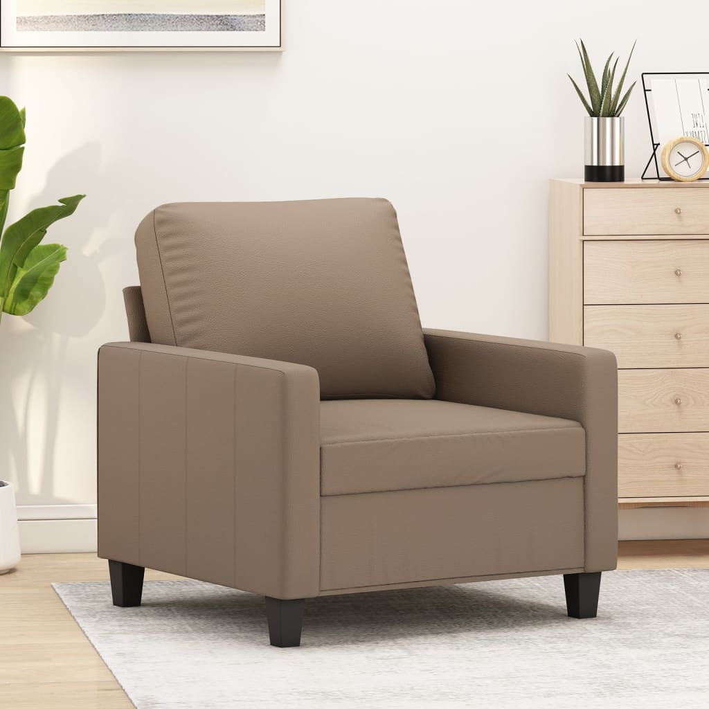 vidaXL Fauteuil 60 cm kunstleer cappuccinokleurig