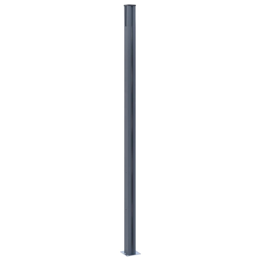 vidaXL Schuttingpalen 2 st 185 cm aluminium donkergrijs