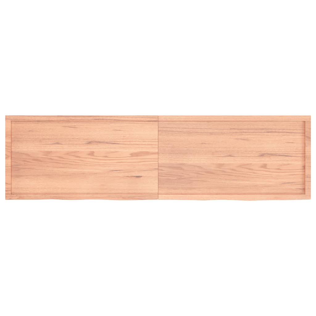 vidaXL Wandschap 220x60x(2-6)cm behandeld massief eikenhout lichtbruin