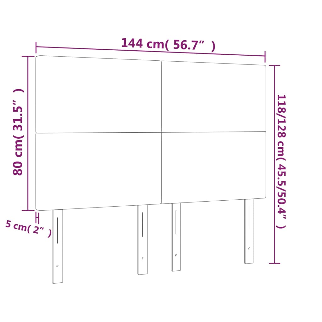 vidaXL Hoofdborden 4 st 72x5x78/88 cm kunstleer bruin