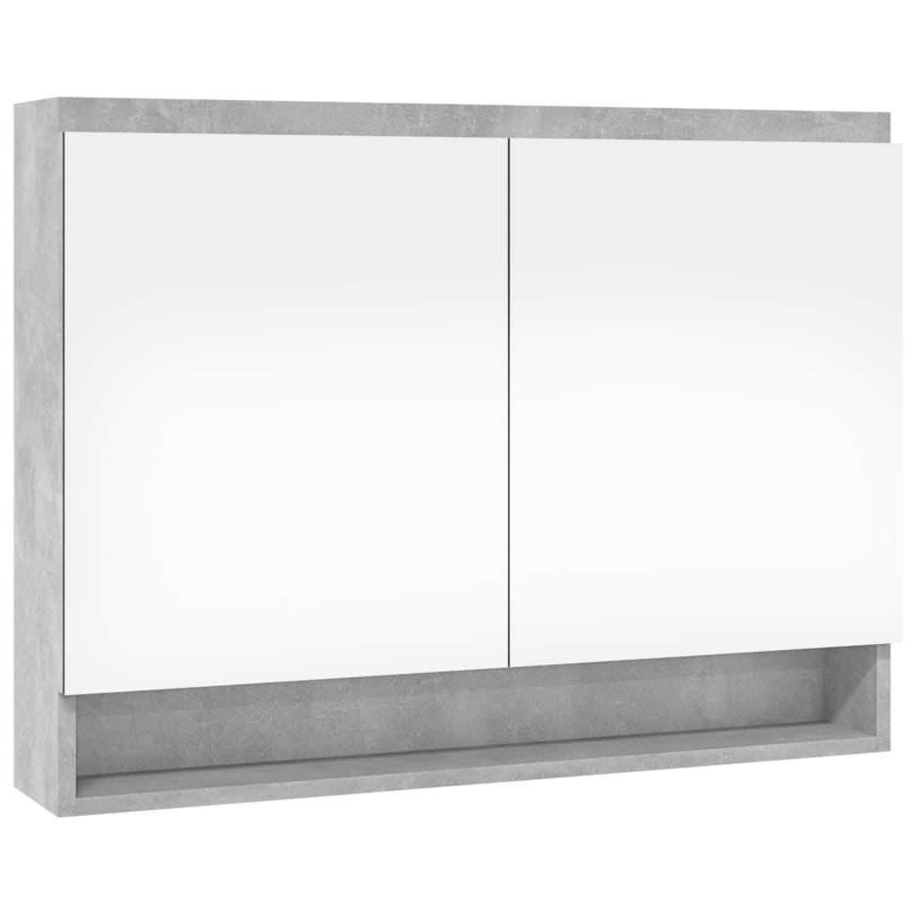 vidaXL Badkamerkast met spiegel 80x15x60 cm MDF betongrijs
