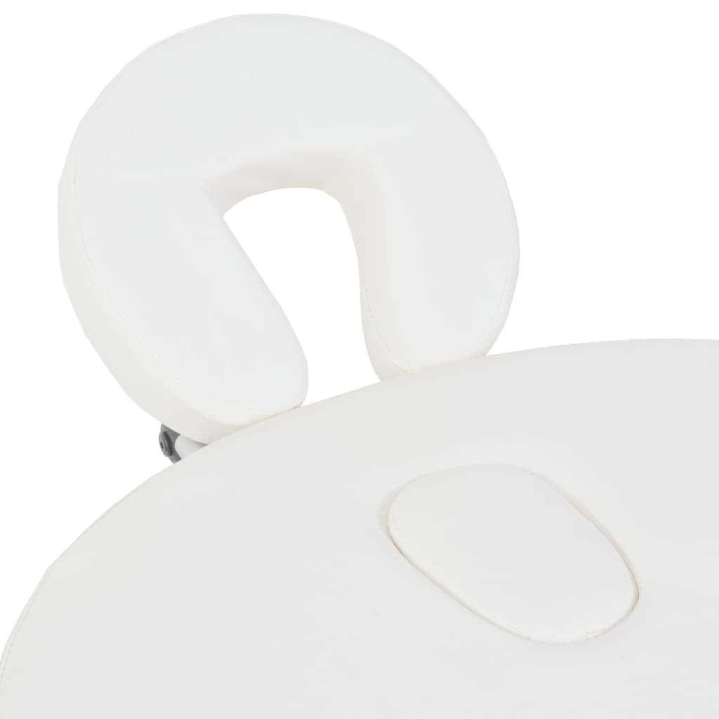 vidaXL Massagetafel inklapbaar 4 cm dik met 2 bolsters ovaal wit