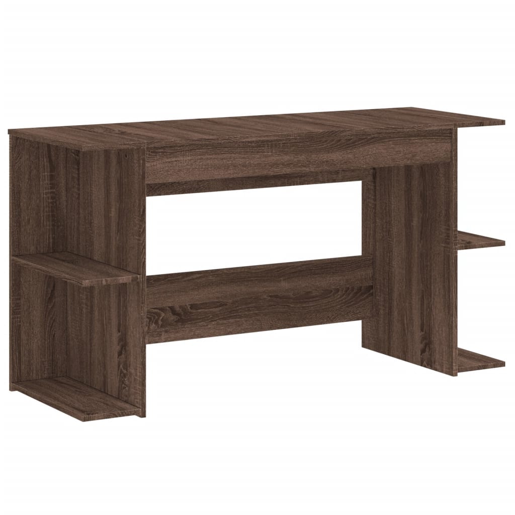 vidaXL Bureau 140x50x75 cm bewerkt hout bruin eikenkleur