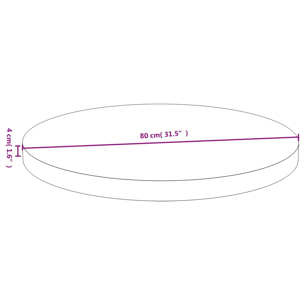 vidaXL Tafelblad Ø 80x4 cm bamboe