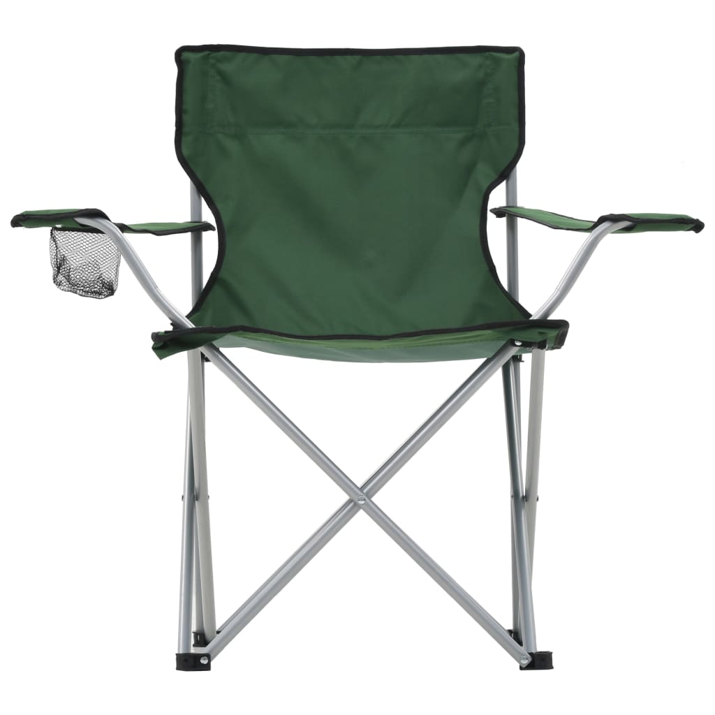 vidaXL Campingtafel en -stoelenset groen 3-delig