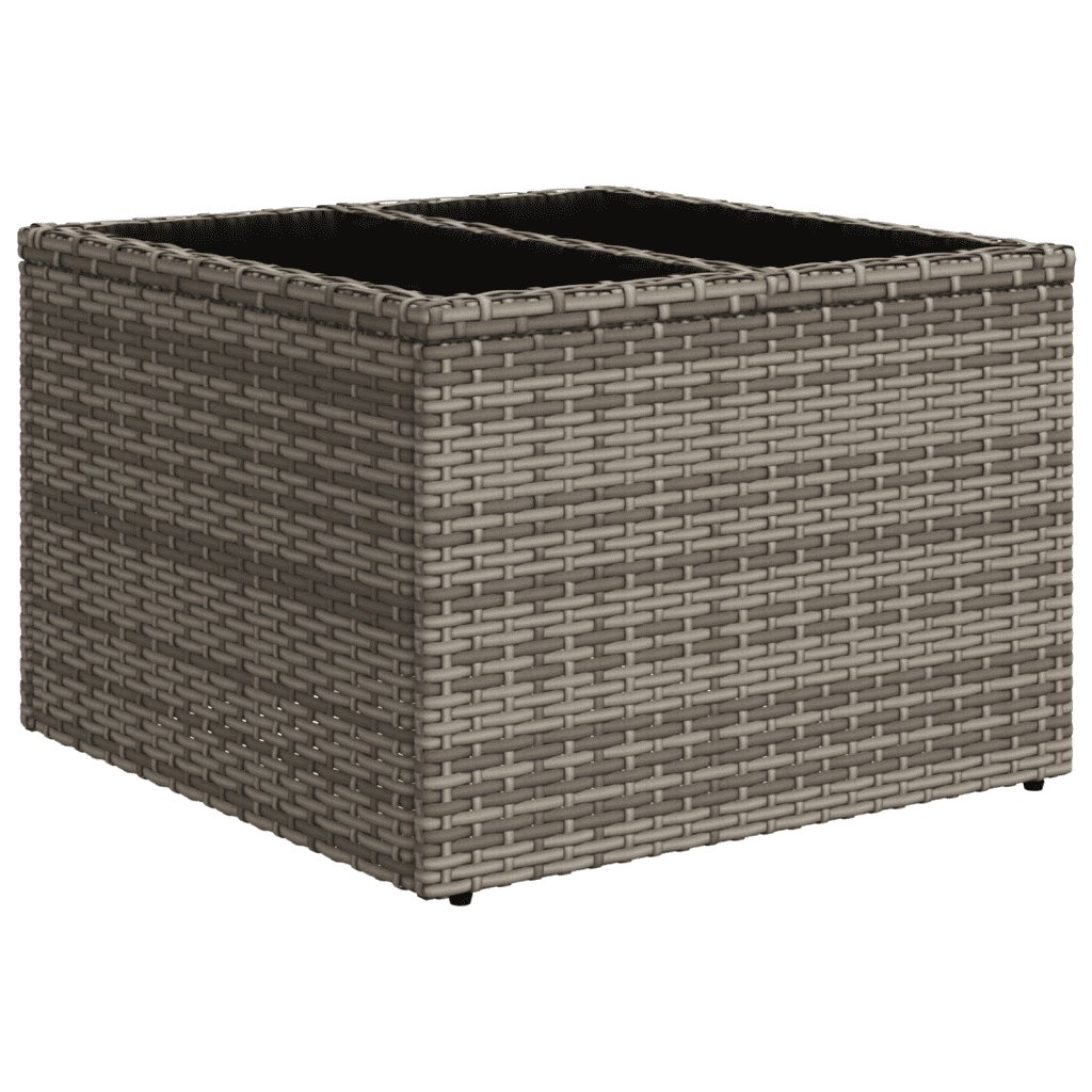 vidaXL 10-delige Loungeset met kussens poly rattan grijs