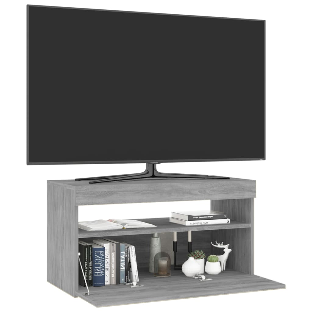 vidaXL Tv-meubel met LED-verlichting 75x35x40 cm grijs sonoma eiken