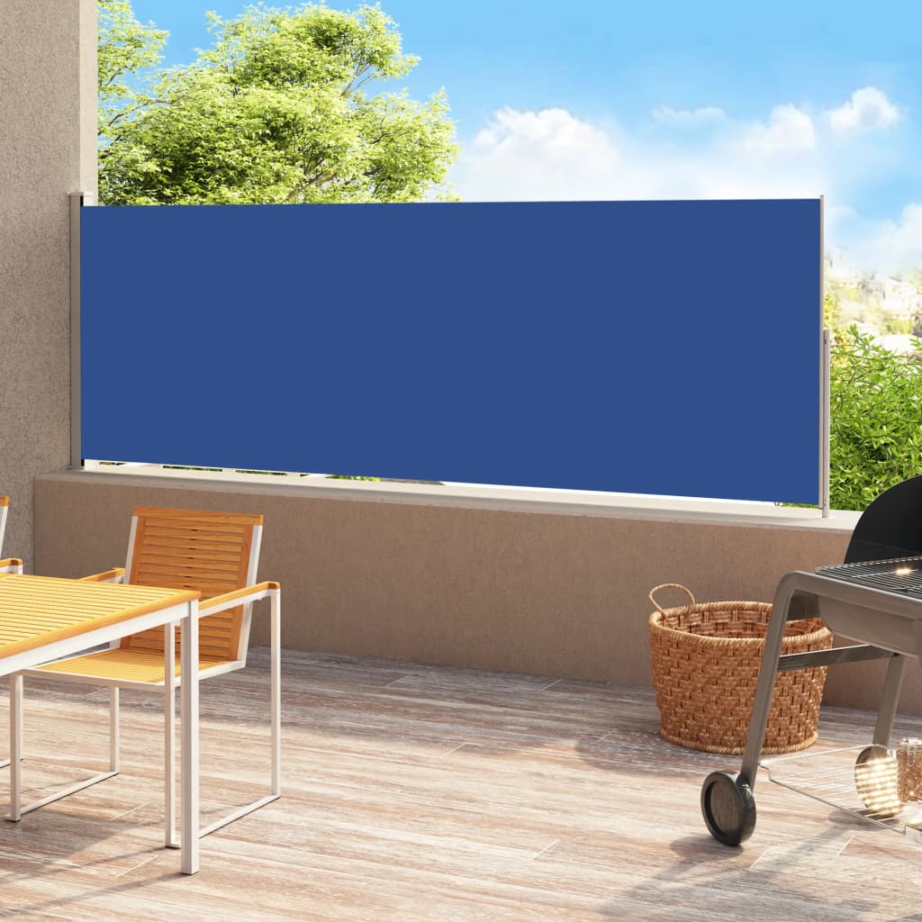 vidaXL Tuinscherm uittrekbaar 220x500 cm blauw