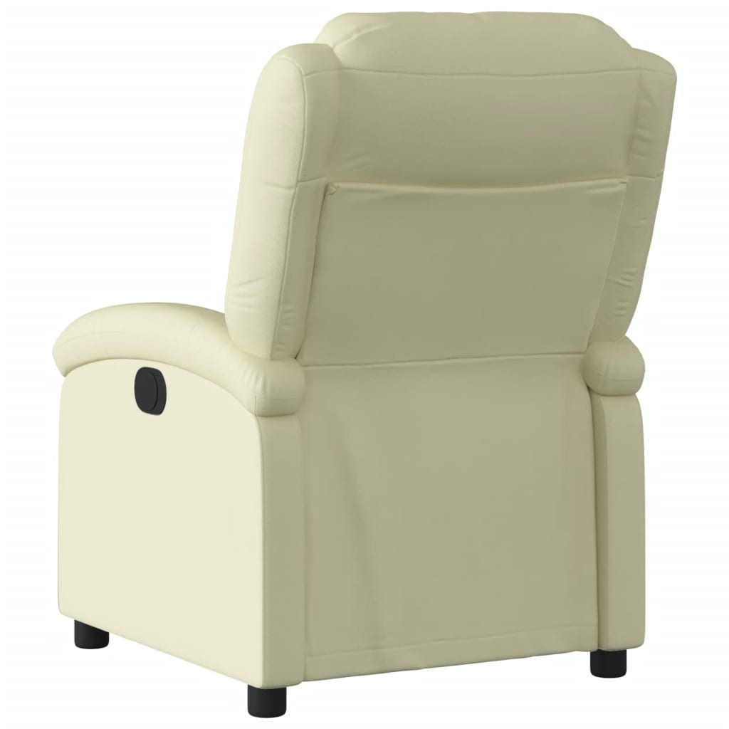 vidaXL Fauteuil echt leer crèmekleurig