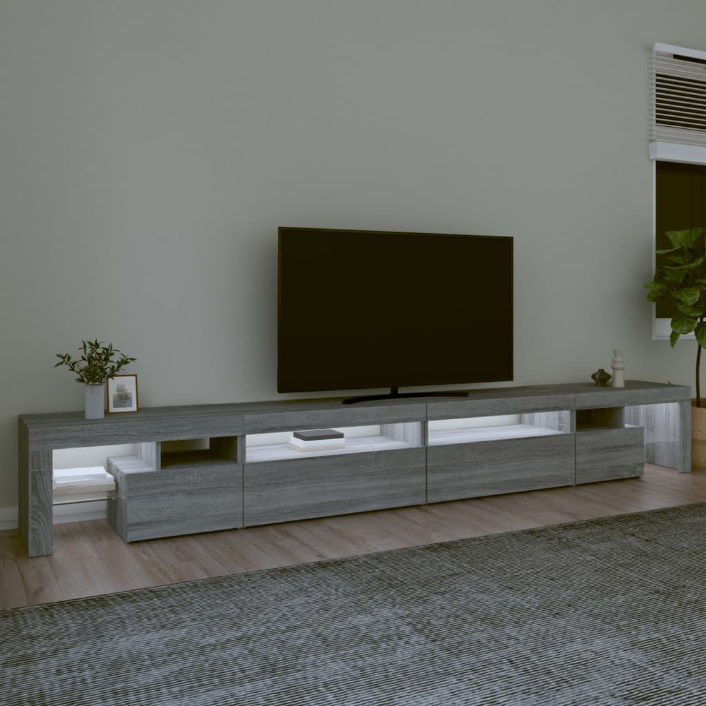 vidaXL Tv-meubel met LED-verlichting 290x36,5x40 cm grijs sonoma eiken