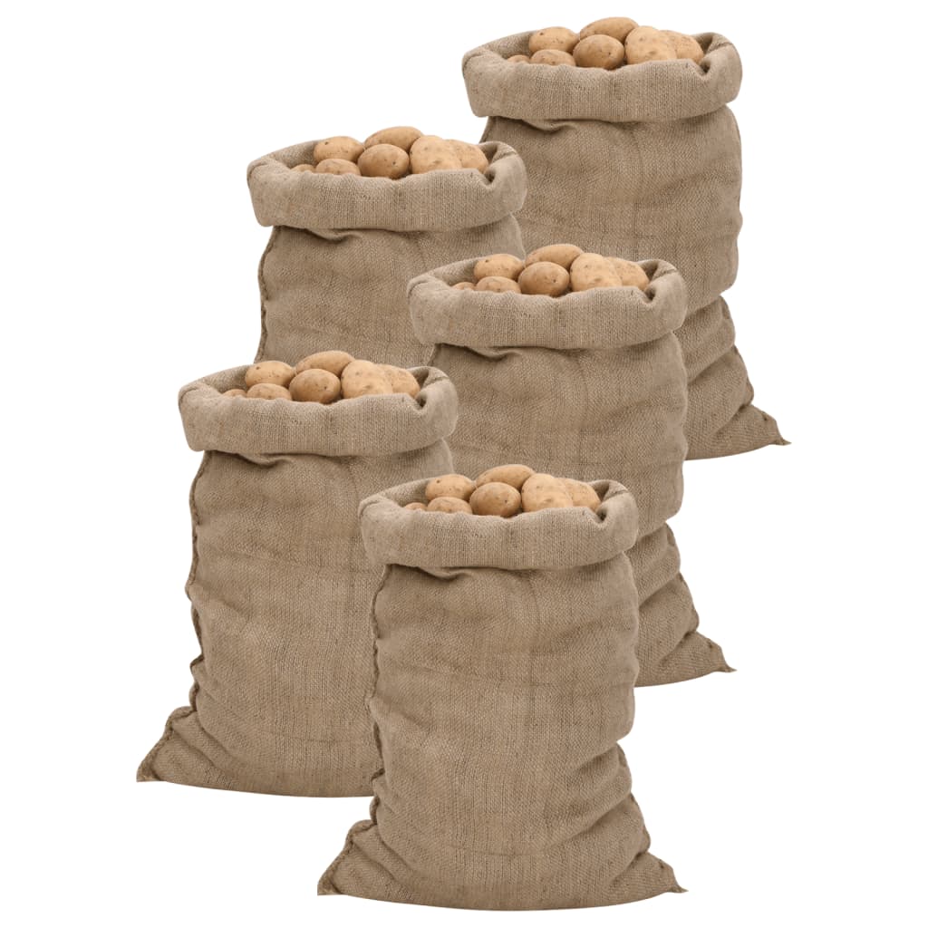 vidaXL Jutezakken 5 stuks 340 g/m² 60x105 cm 100% jute