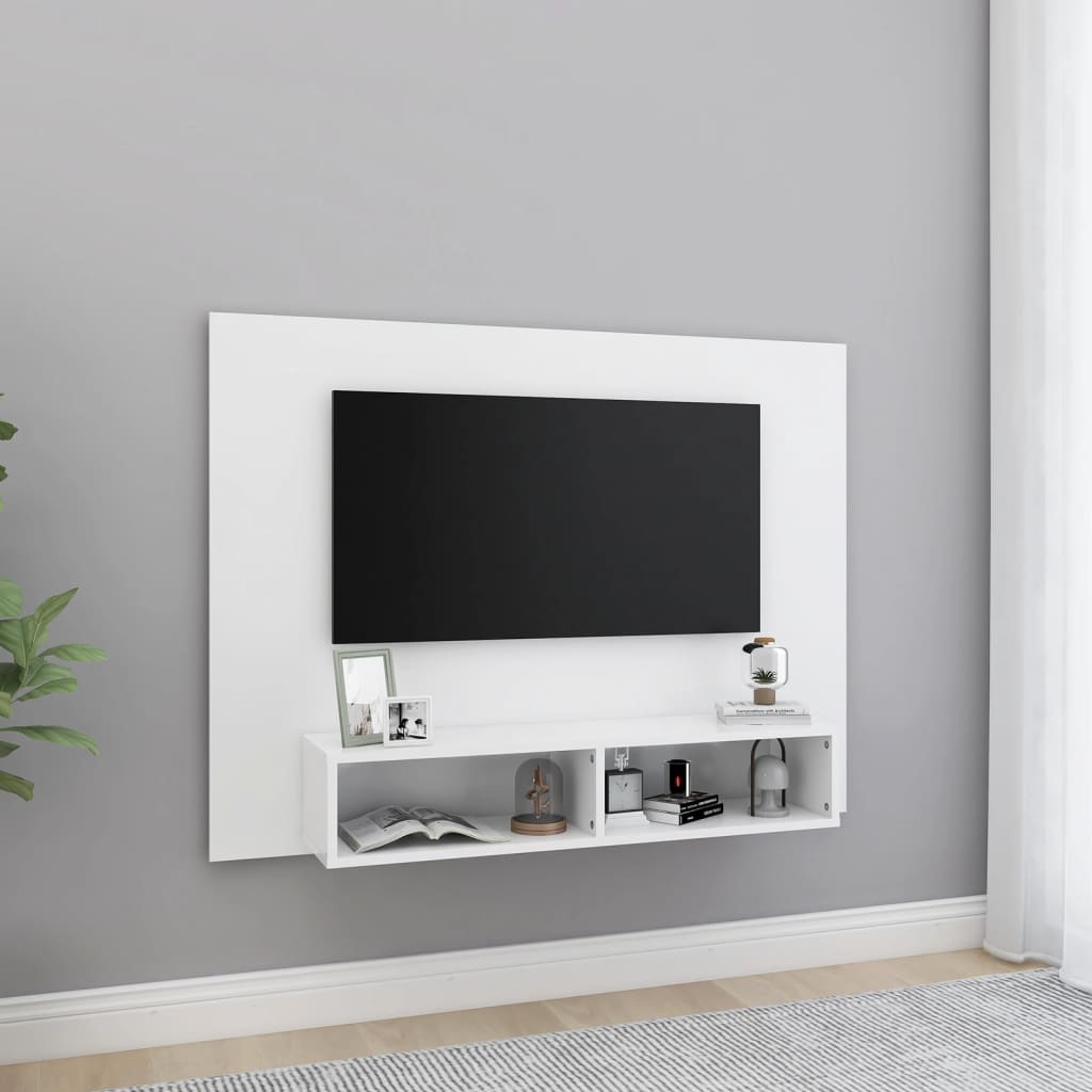 vidaXL Tv-wandmeubel 120x23,5x90 cm bewerkt hout wit