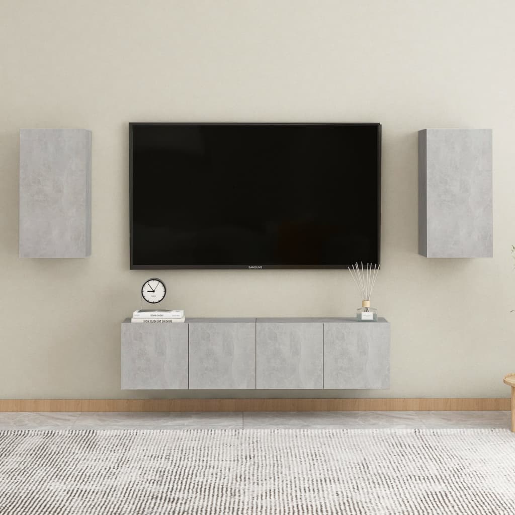 vidaXL Tv-meubelen 2 st 30,5x30x60 cm bewerkt hout betongrijs