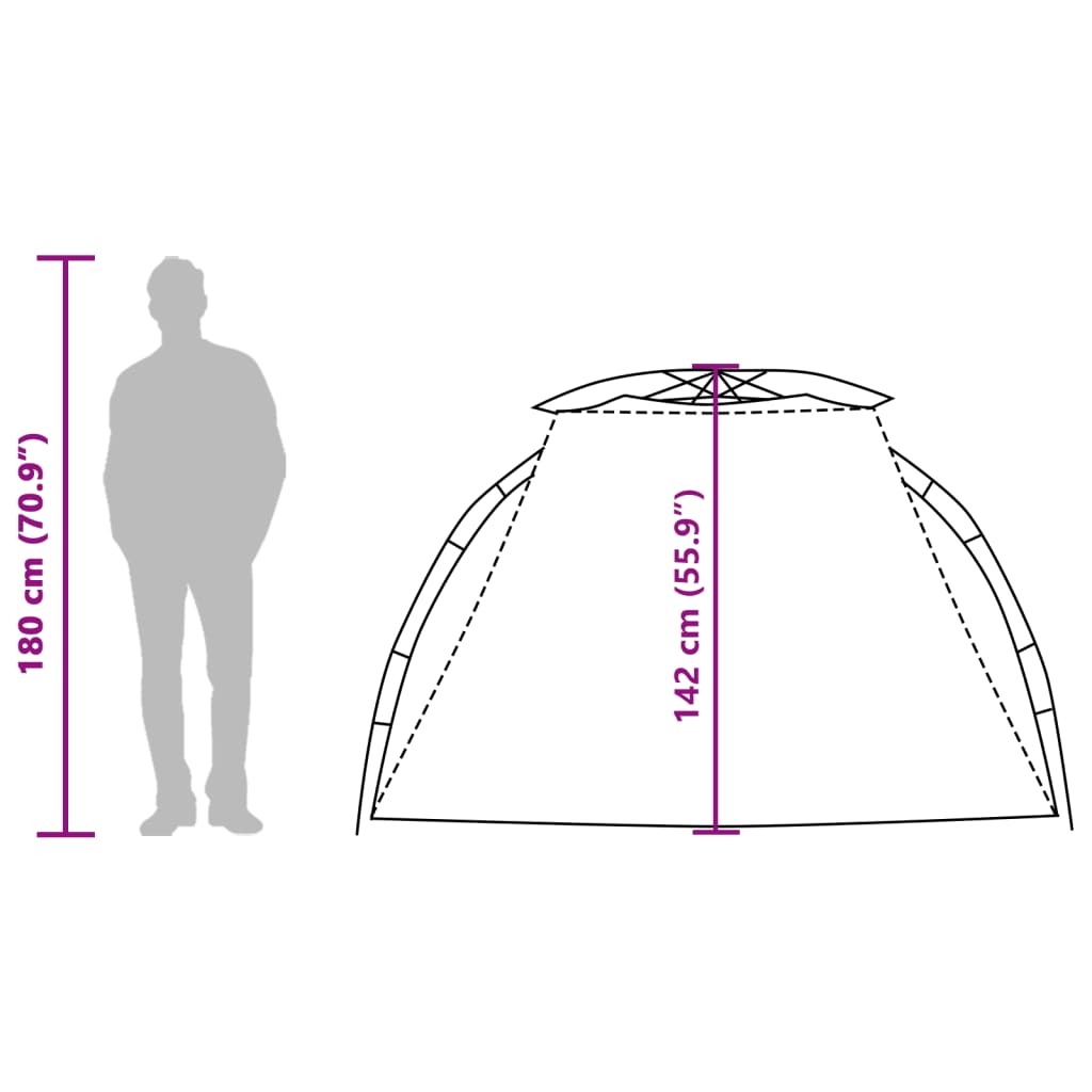 vidaXL Strandtent 2-persoons waterdicht snelontgrendeling azuurblauw