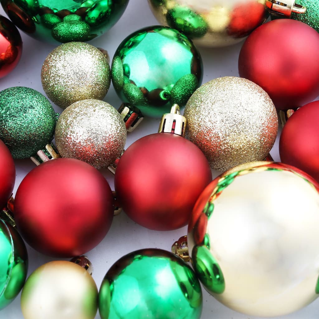 Kerstballen 100 st rood/goudkleurig/groen