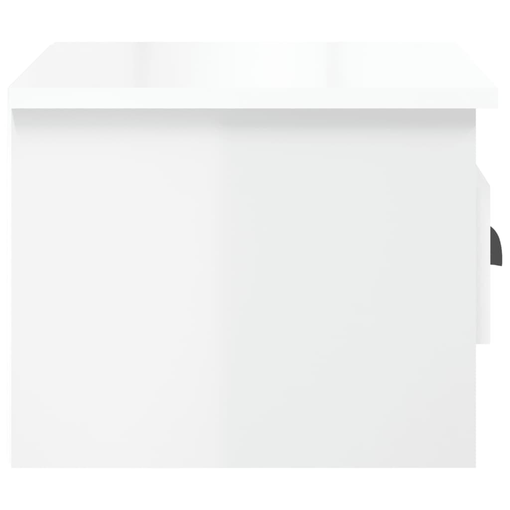 vidaXL Nachtkastje wandgemonteerd 41,5x36x28 cm hoogglans wit