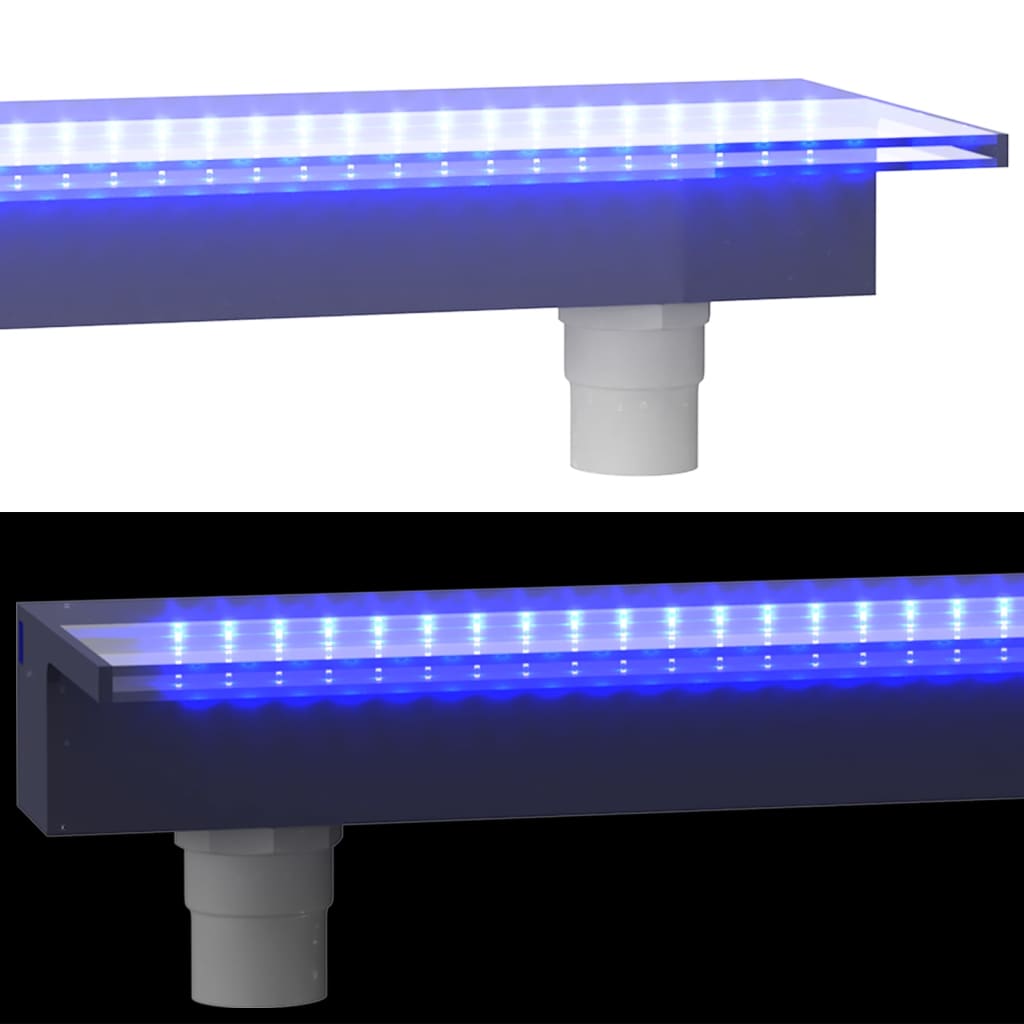 vidaXL Watervaloverlaat met RGB LED's 108 cm acryl