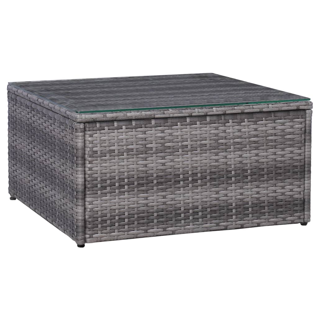 vidaXL 7-delige Loungeset met kussens poly rattan grijs