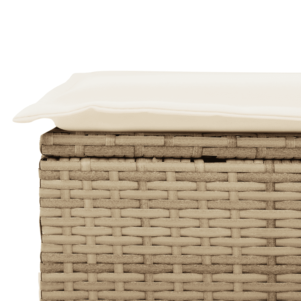 vidaXL 11-delige Tuinset met kussens poly rattan beige