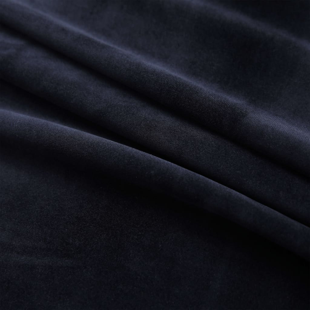 vidaXL Gordijn verduisterend met ringen 2 st 140x225 cm fluweel zwart