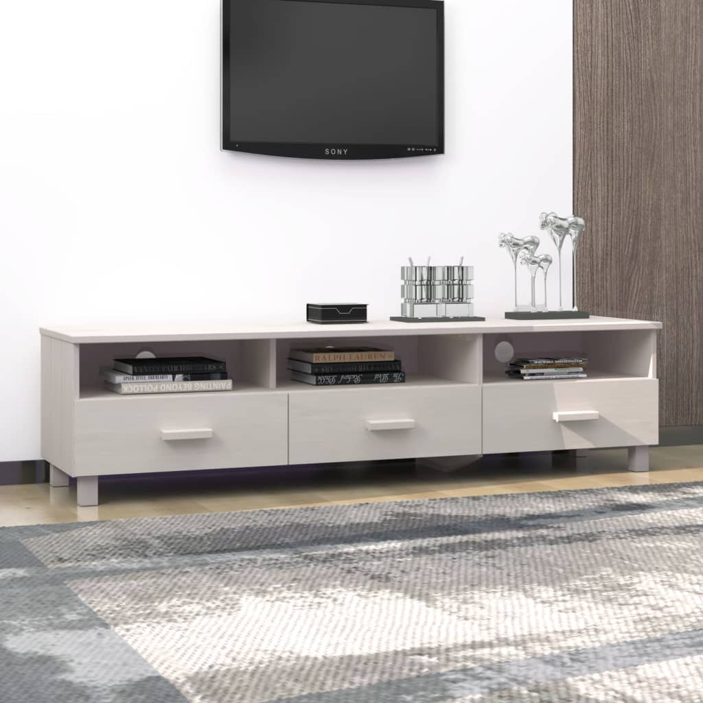 vidaXL Tv-meubel HAMAR 158x40x40 cm massief grenenhout wit