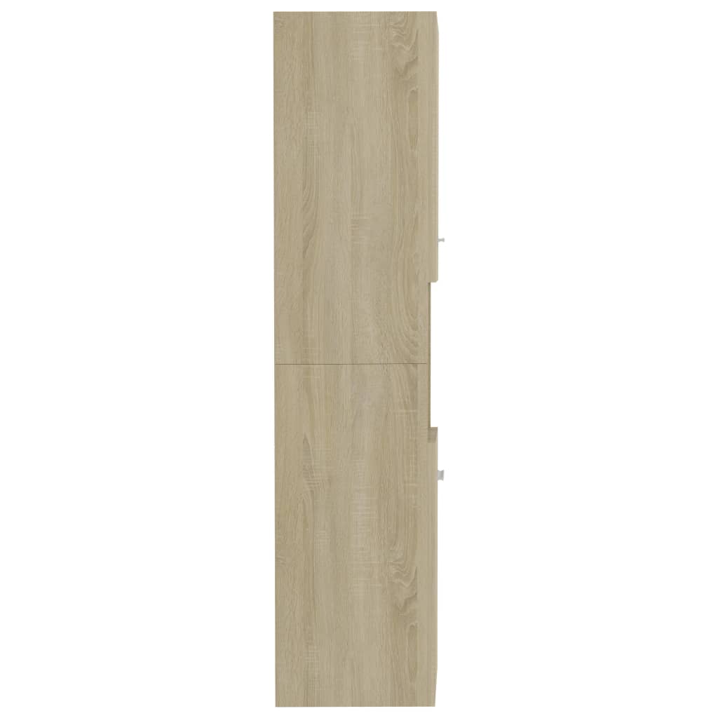 vidaXL Badkamerkast 30x30x130 cm spaanplaat sonoma eikenkleurig