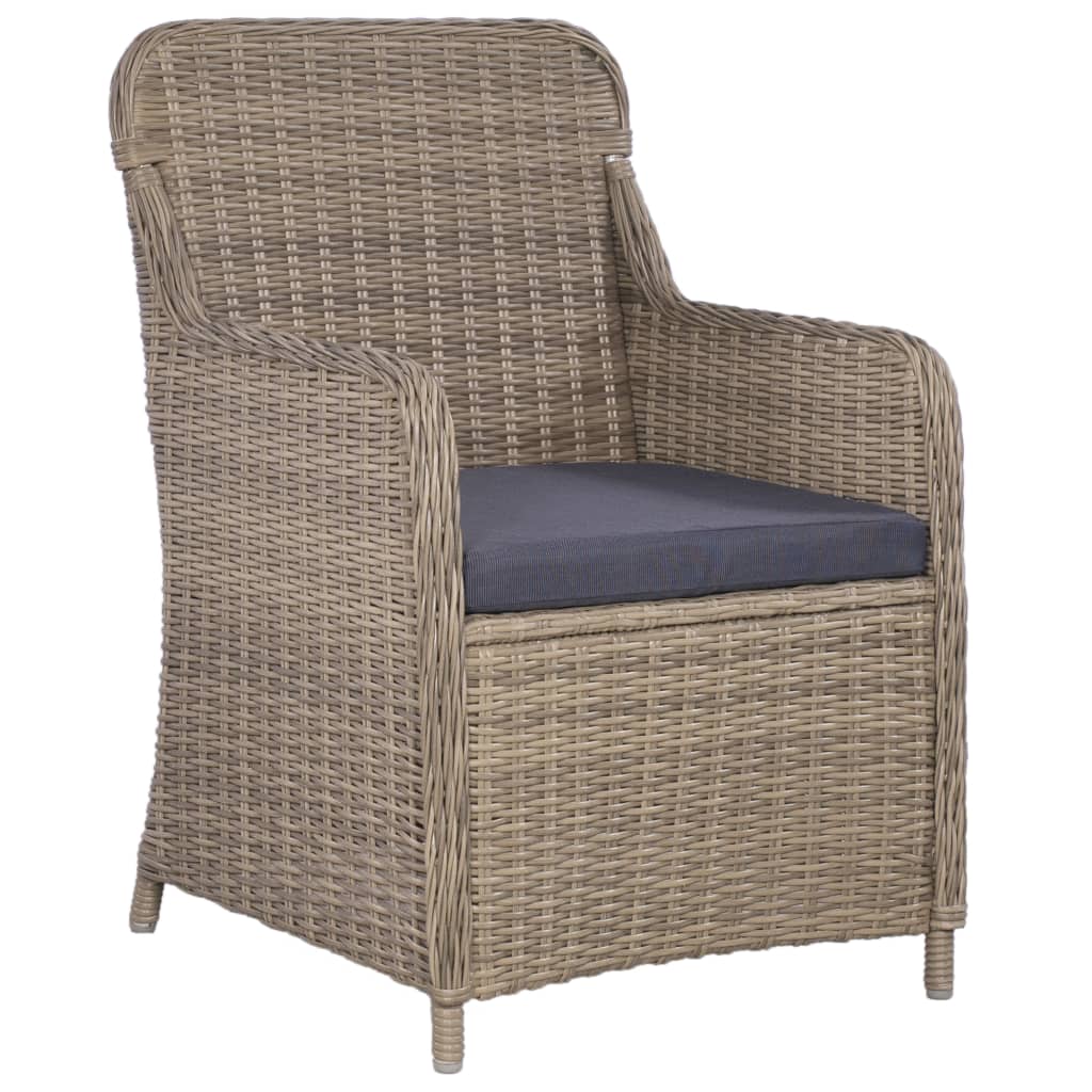 vidaXL 9-delige Tuinset poly rattan bruin