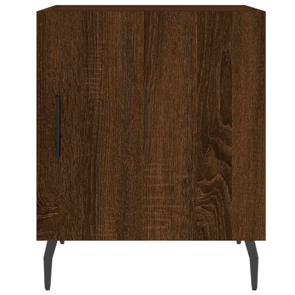 vidaXL Nachtkastjes 2 st 40x40x50 cm bewerkt hout bruin eikenkleur