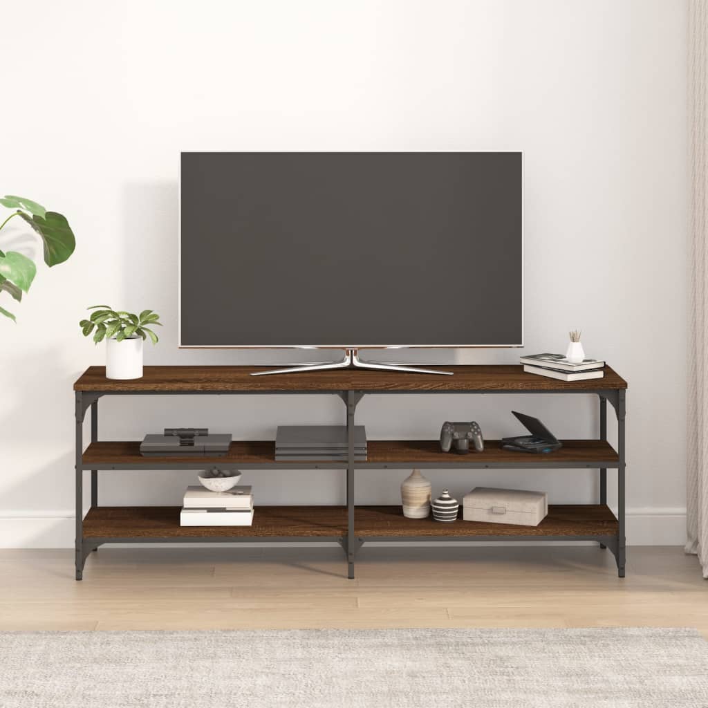 vidaXL Tv-meubel 140x30x50 cm bewerkt hout bruin eikenkleur