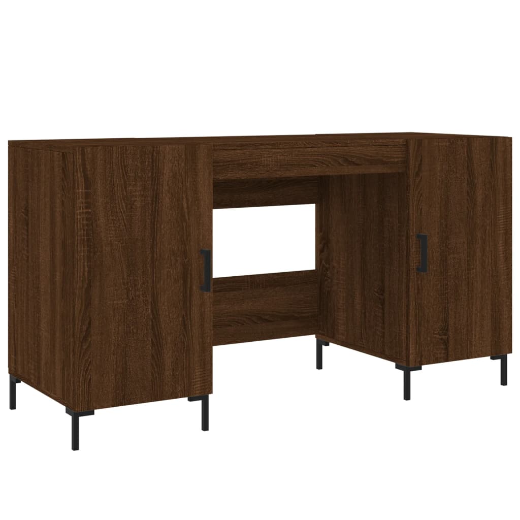 vidaXL Bureau 140x50x75 cm bewerkt hout bruin eikenkleur