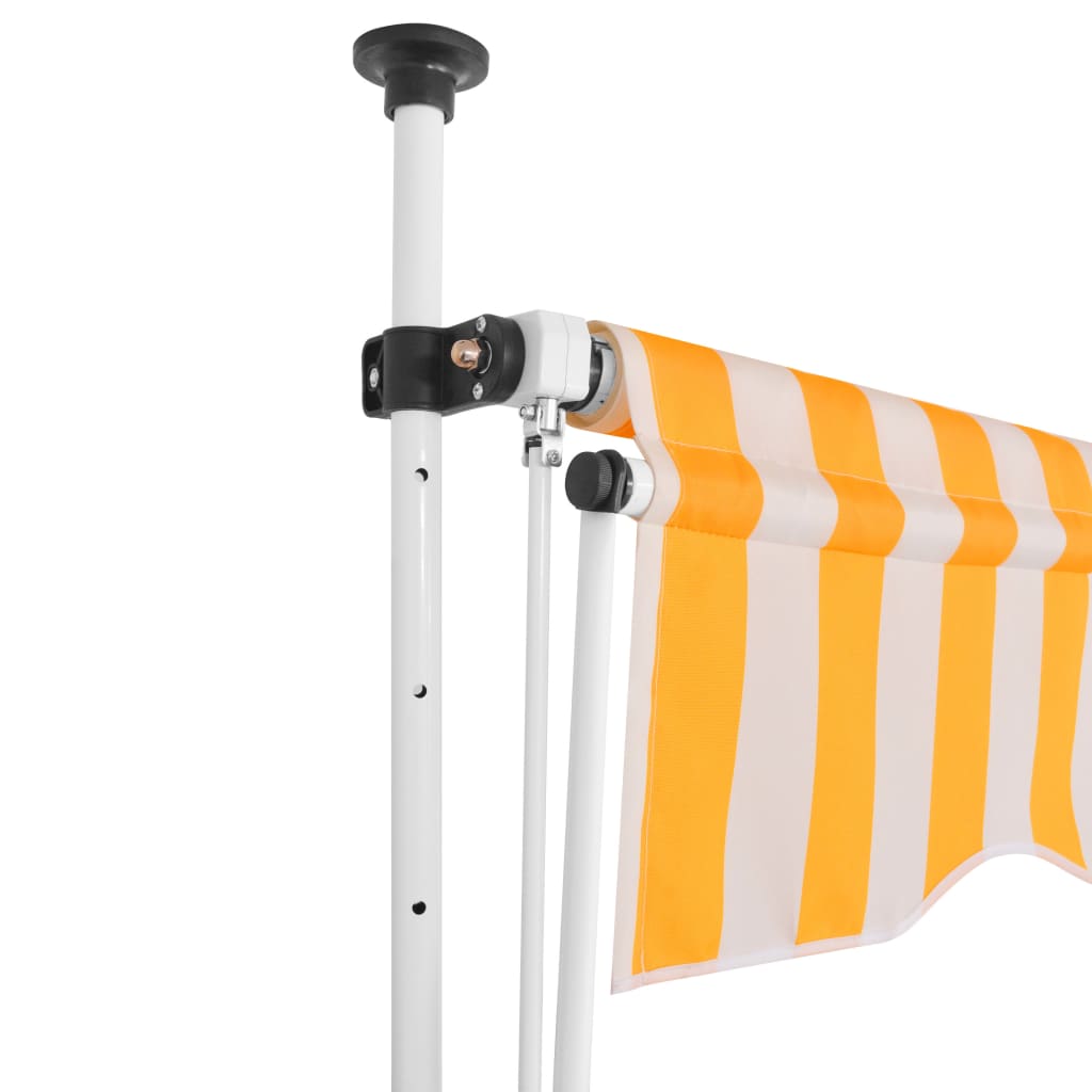 vidaXL Luifel handmatig uittrekbaar 300 cm oranje en witte strepen